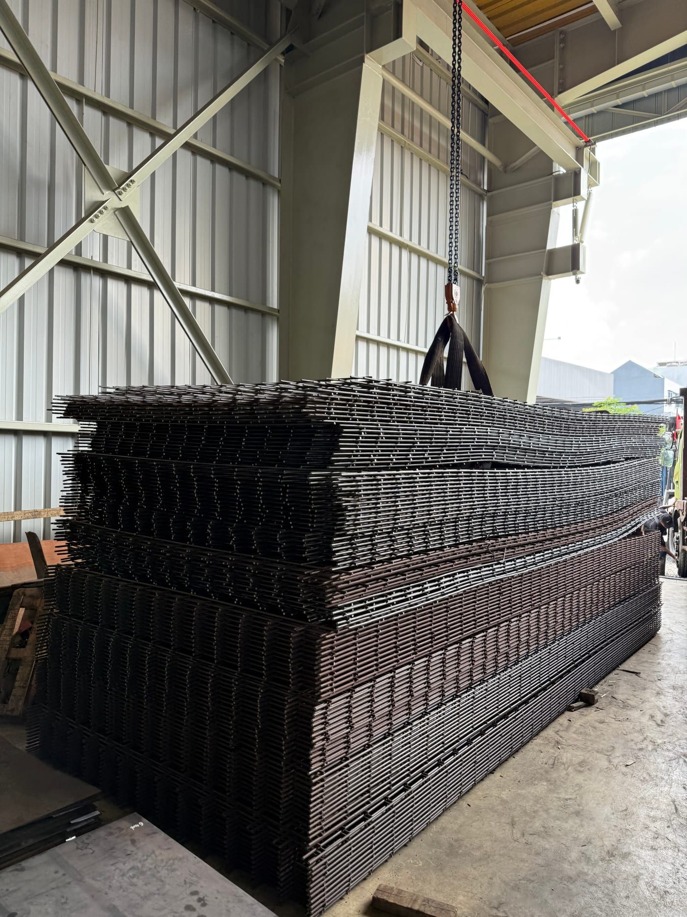 Wiremesh stock stacked at the Marselus Steel warehouse
