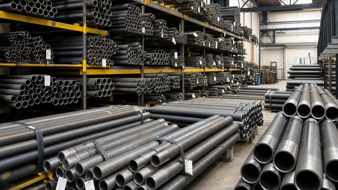 Steel pipes of various diameters