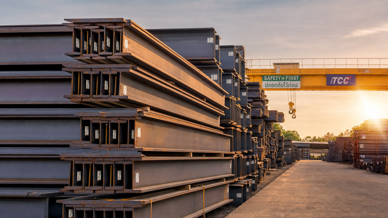 Wide flange beams at distribution yard