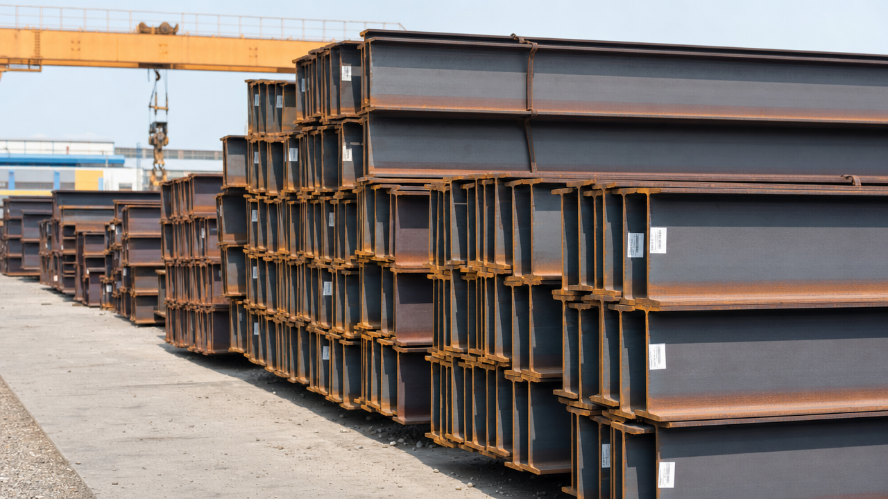 Wide flange beams at warehouse