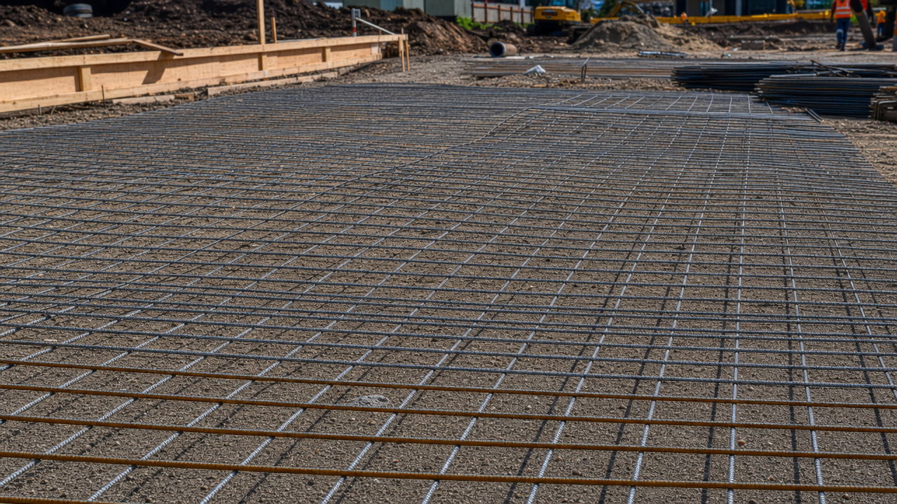 Steel wiremesh at construction site